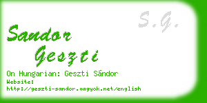 sandor geszti business card